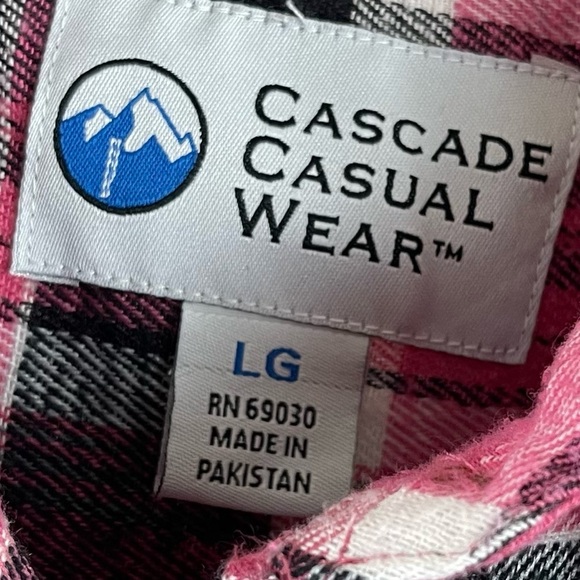 Cascade Casual Wear Large Flannel Plaid Shacket Button Up Barn Chore Farm Winter - Picture 4 of 6